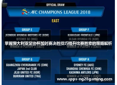 掌握澳大利亚足协杯加时赛决胜技巧提升比赛胜率的策略解析 掌握澳大利亚足协杯加时赛决胜技巧提升比赛胜率的策略解析